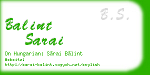 balint sarai business card